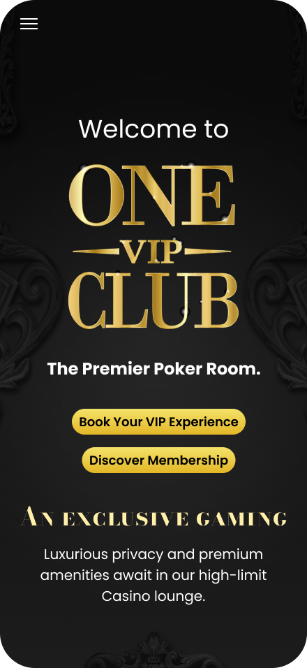 One VIP Club mobile website design